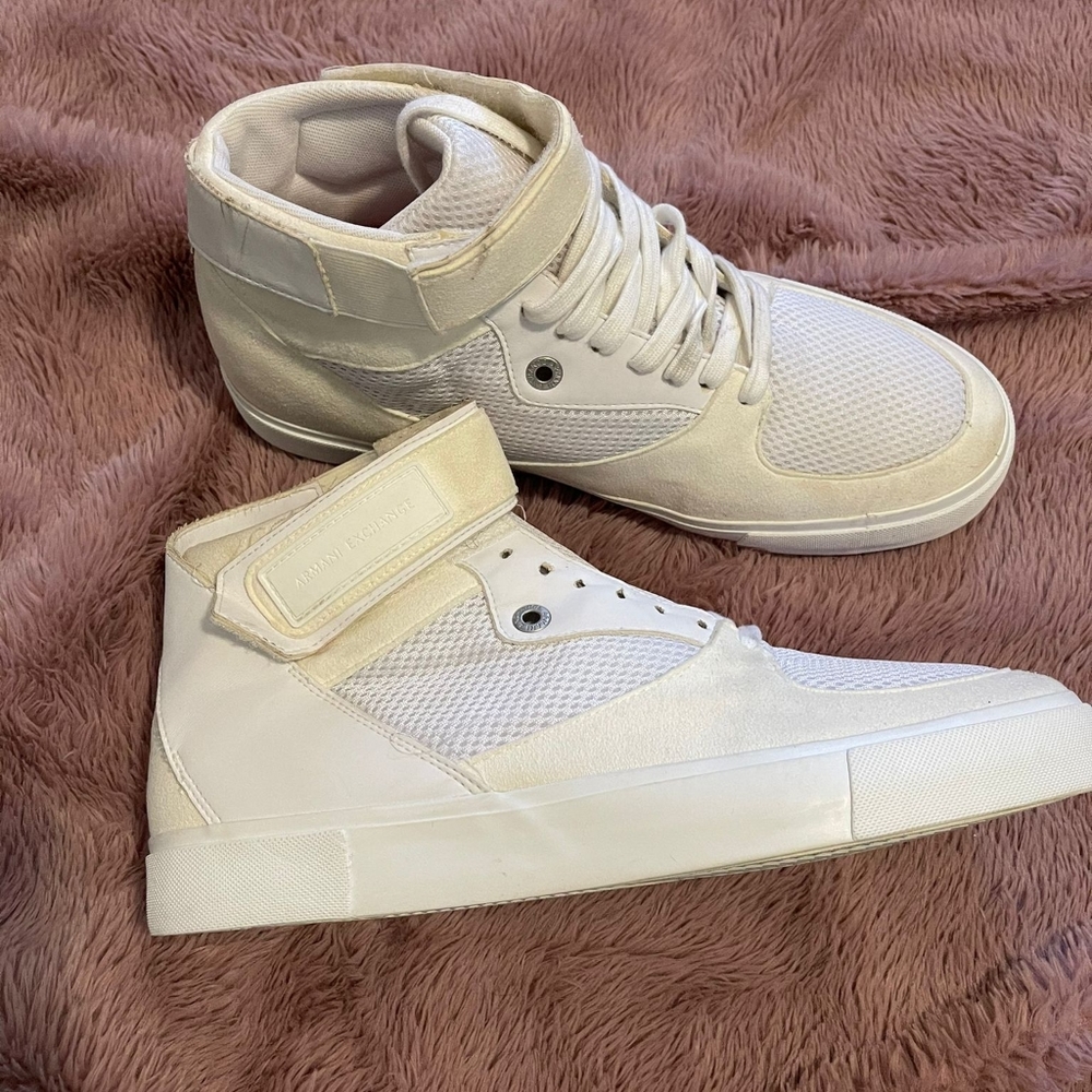 Armani Exchange Mesh and Faux Suede high top